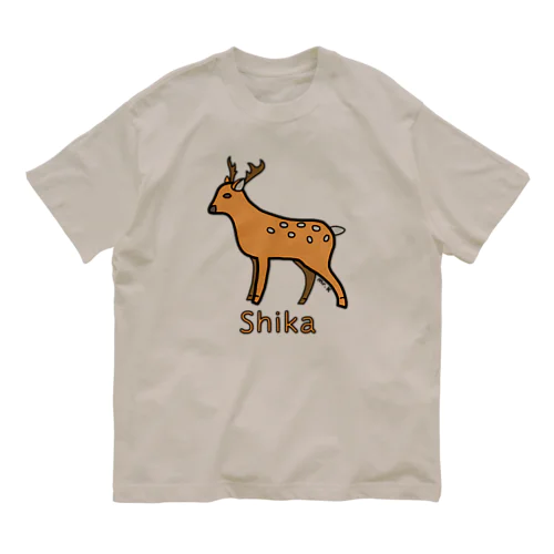 Shika (シカ) 色デザイン オーガニックコットンTシャツ