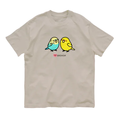 Chubby Bird 仲良しセキセイインコ Organic Cotton T-Shirt