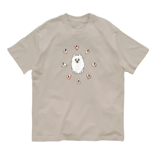 a pomeranian / shortcake オーガニックコットンTシャツ