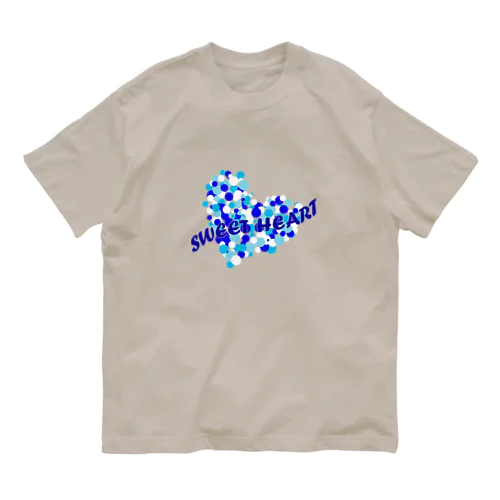 スイートハート　ブルー　青 Organic Cotton T-Shirt