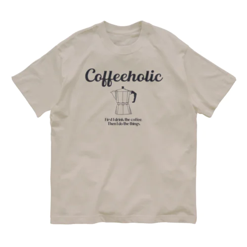 COFFEEHOLIC black logo Organic Cotton T-Shirt