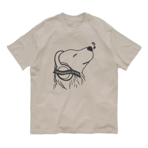 音楽にうっとりゴールデン2(ダークグレー) Organic Cotton T-Shirt