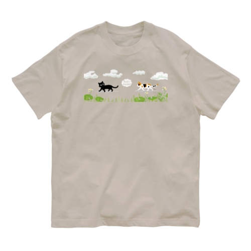 たびねこあぜ道の二人 Organic Cotton T-Shirt