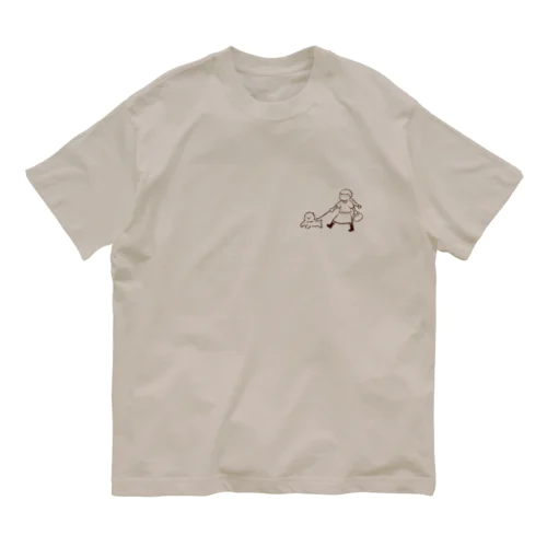 お散歩 〜モコと三つ編みちゃん〜 Organic Cotton T-Shirt