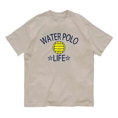 水球(すいきゅう)(water polo)・アイテム・デザイン・Tシャツ・チームT・かっこいい・かわいい・クラブT・球技・得点・ボール・選手・ポジション・部活・スポーツ・シンプル・チームワーク オーガニックコットンTシャツ