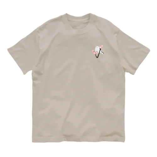 シマエナガと桜 Organic Cotton T-Shirt