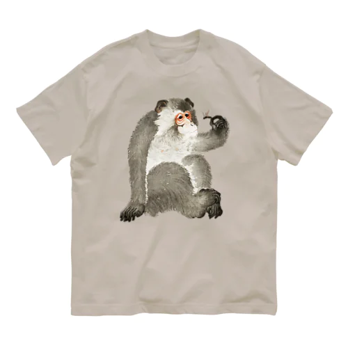 小原古邨　猿と蜻蛉（猿と虫）Ohara Koson / Monkey with insect Organic Cotton T-Shirt