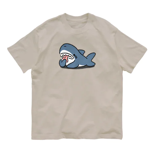 ヒレをなめるサメ オーガニックコットンTシャツ