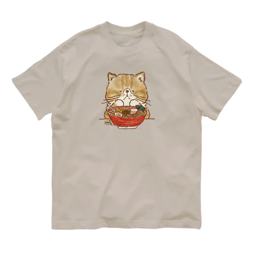 猫とラーメン オーガニックコットンTシャツ