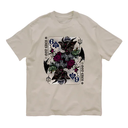 ♠️悪魔猫トランプ♠️666 オーガニックコットンTシャツ