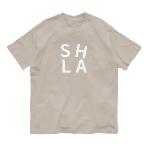 SHLA ｜White Logo Organic Cotton T-Shirt