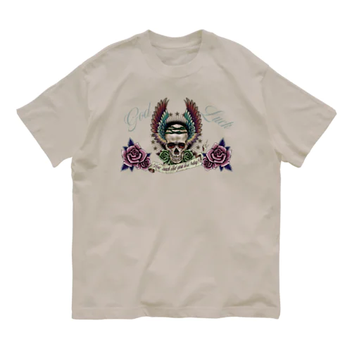 赤薔薇スカル💀🌹 Organic Cotton T-Shirt