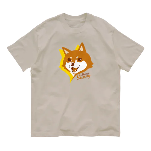 陽気な笑顔の柴犬 オーガニックコットンTシャツ