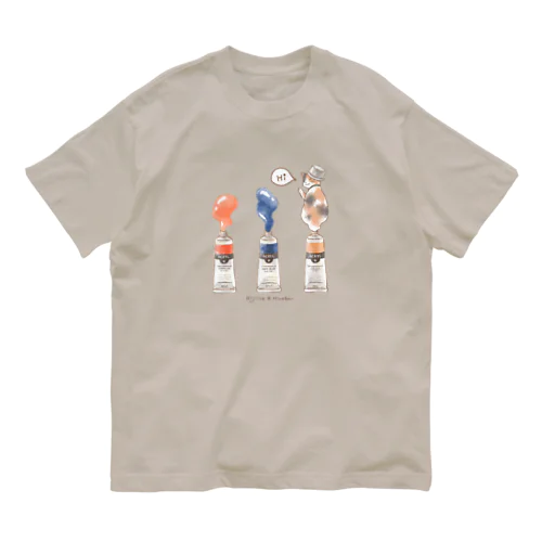 絵の具チューブからこんにちは！三毛猫 3色ver. Organic Cotton T-Shirt