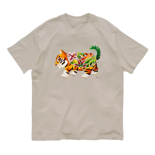 花トラ オーガニックコットンTシャツ