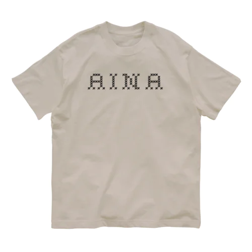 AINA Black オーガニックコットンTシャツ