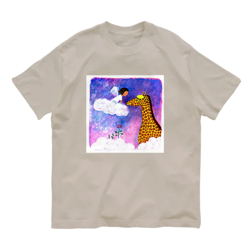 Angel and giraffe オーガニックコットンTシャツ