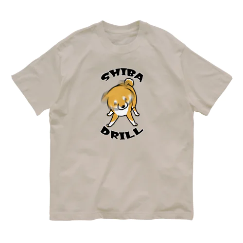 柴ドリル（赤柴） Organic Cotton T-Shirt