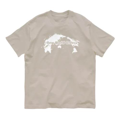 New World Ordee（世界秩序）白 オーガニックコットンTシャツ