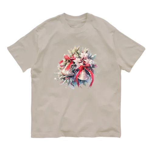 水彩画タッチの幸せな音色を奏でるクリスマスベル Organic Cotton T-Shirt