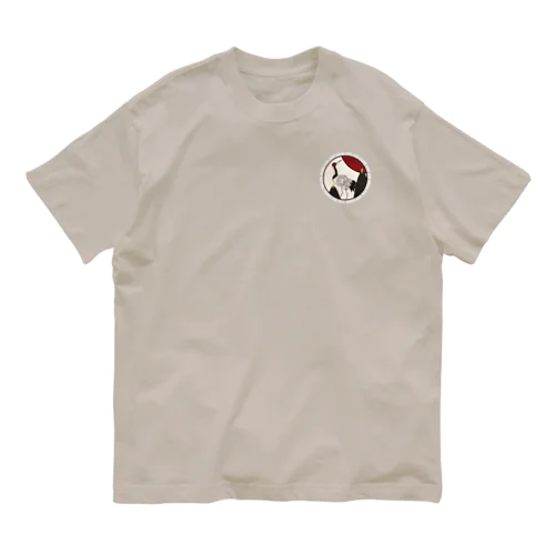 Hanafuda January Design "Pine and Crane" 一月の花札「松に鶴」 Organic Cotton T-Shirt