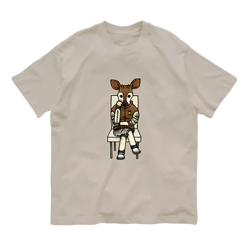 物思いにふけるオカピ氏 Organic Cotton T-Shirt