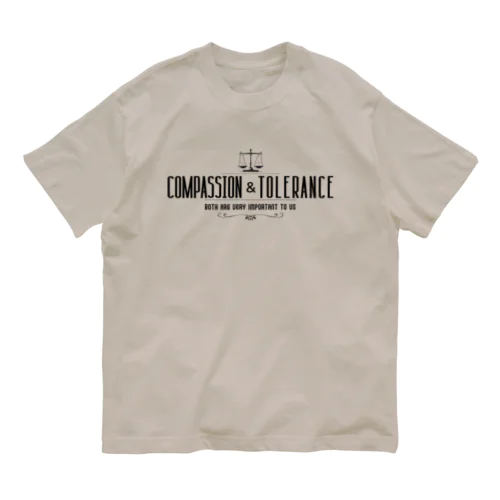つりあう天秤（共感と寛容）（黒） Organic Cotton T-Shirt