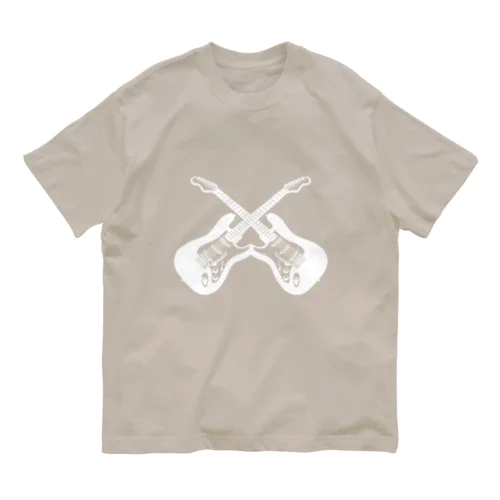 クロスギターホワイト Organic Cotton T-Shirt