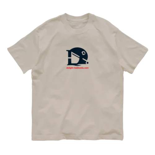 delight-hokkaido.comデザイン（ネイビー／レッド ロゴ） オーガニックコットンTシャツ