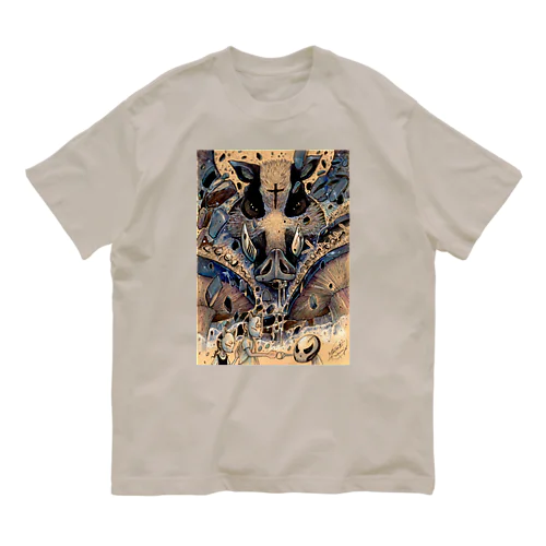 如月書店『陸』義 オーガニックコットンTシャツ