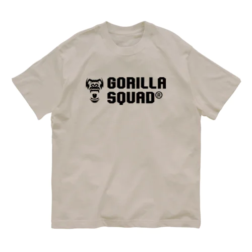 GORILLA SQUAD ロゴ黒 유기농 코튼 티셔츠