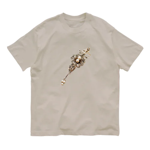 pearl clip, unique, new design, special オーガニックコットンTシャツ