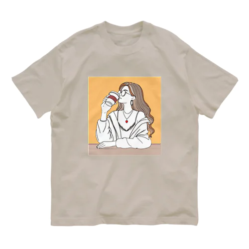 やけ酒したいけど我慢してコーヒー飲んでる人 Organic Cotton T-Shirt