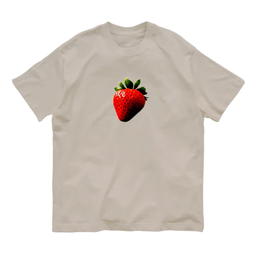 レトロ調イチゴ Organic Cotton T-Shirt