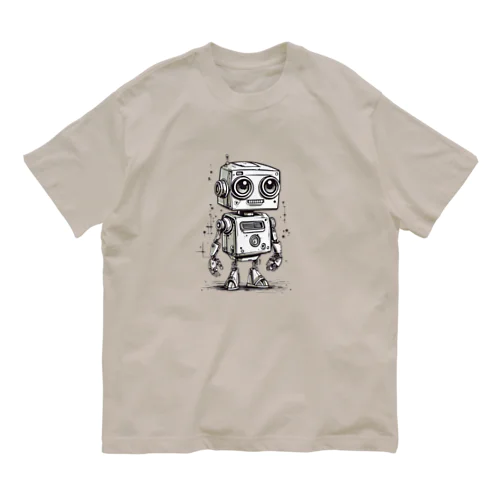 ニタニタ笑うガラクタロボットくん オーガニックコットンTシャツ