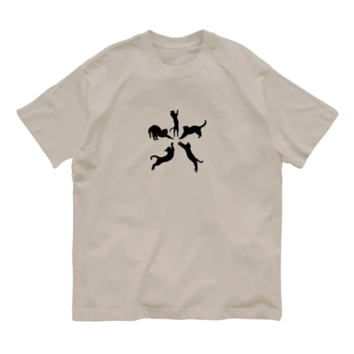 猫の取り合い Organic Cotton T-Shirt