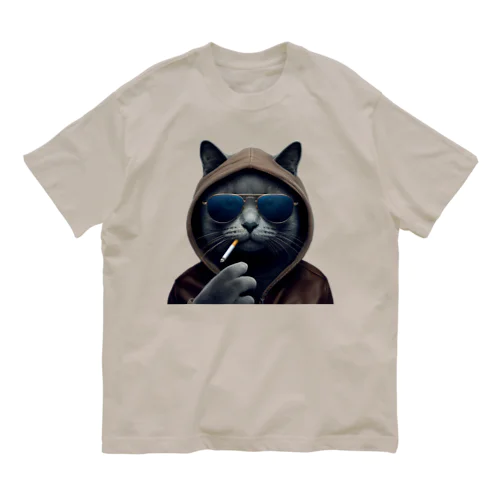 Smoking Cat Organic Cotton T-Shirt