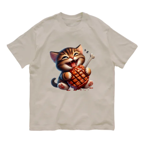 *Gu~mimi*肉好きにゃんこ オーガニックコットンTシャツ