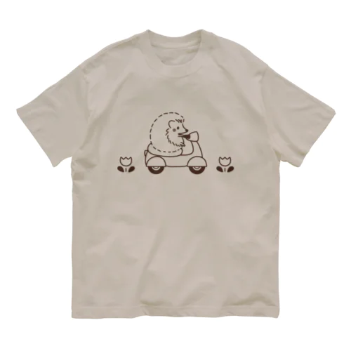 ハリネズミとバイク オーガニックコットンTシャツ