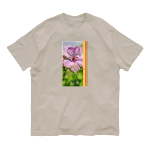 お花・Find healing and warmth in the gentle embrace of love. オーガニックコットンTシャツ