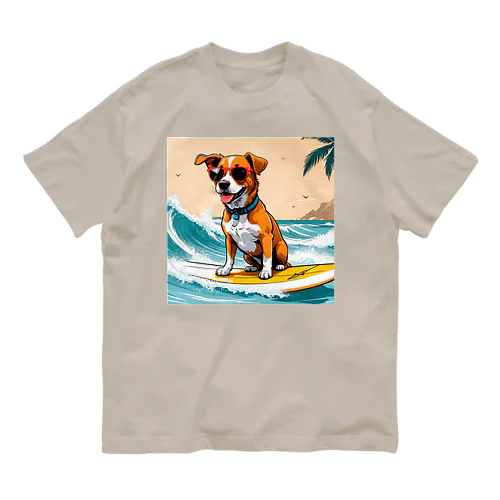 おいら波乗り🐕犬サーファー🏄 オーガニックコットンTシャツ
