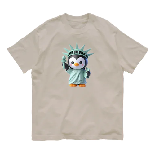 自由のペンギン像 オーガニックコットンTシャツ