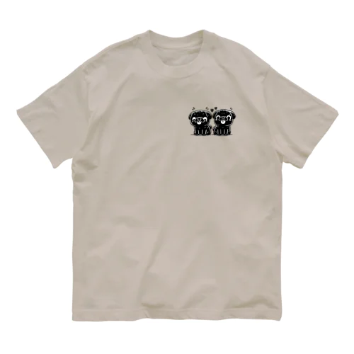 twin pug オーガニックコットンTシャツ