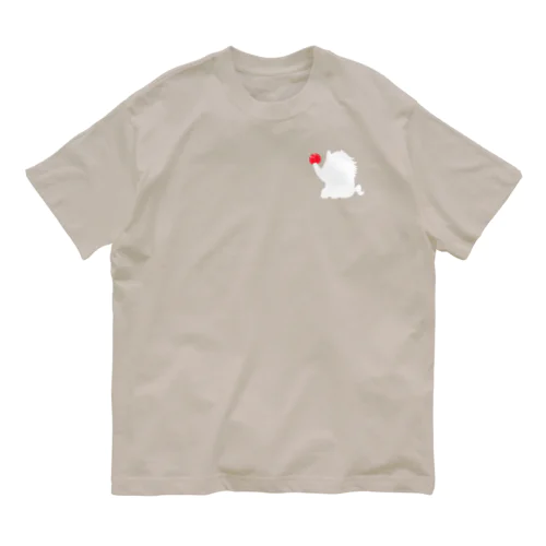 【春・夏用】体育座りするお馬『アナ５３』ver白シルエット オーガニックコットンTシャツ