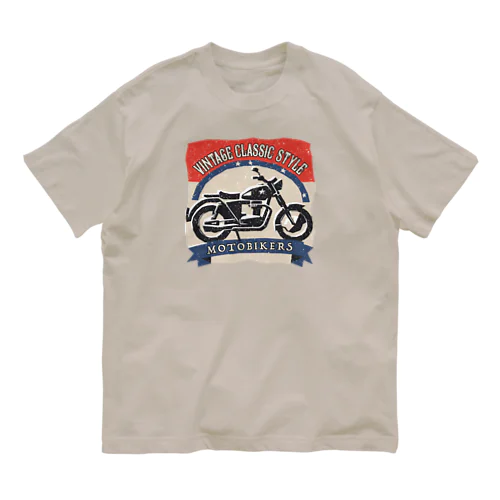 ヴィンテージバイク-01 オーガニックコットンTシャツ