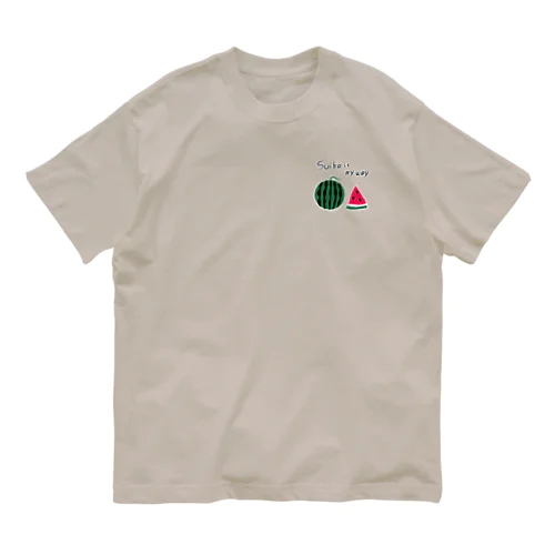 スイカ　ワンポイント Organic Cotton T-Shirt