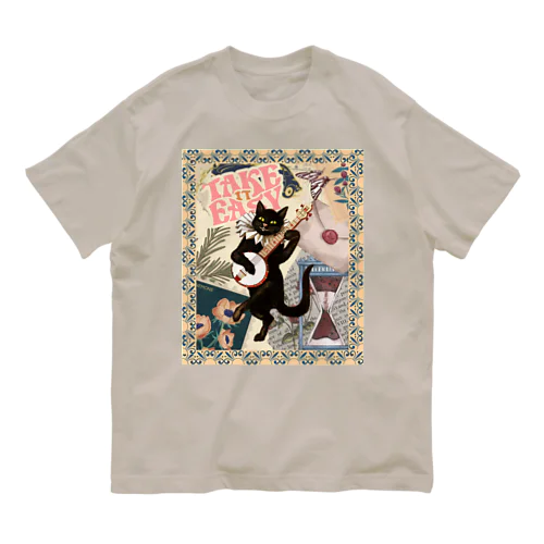 レトロコラージュ（take it easy) オーガニックコットンTシャツ