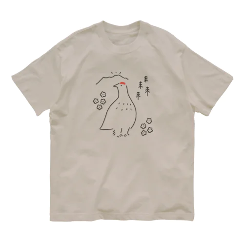 立山のライチョウさん オーガニックコットンTシャツ