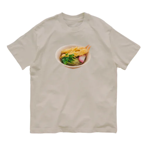 美味しい天ぷらそば オーガニックコットンTシャツ