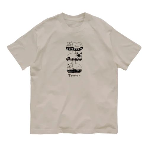 cat tower オーガニックコットンTシャツ